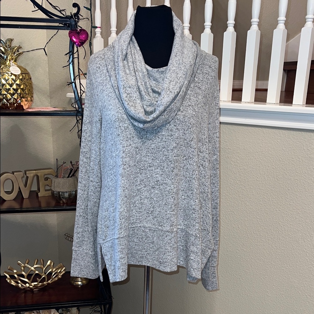 Cupio Light Gray Cowl Neck Sweater